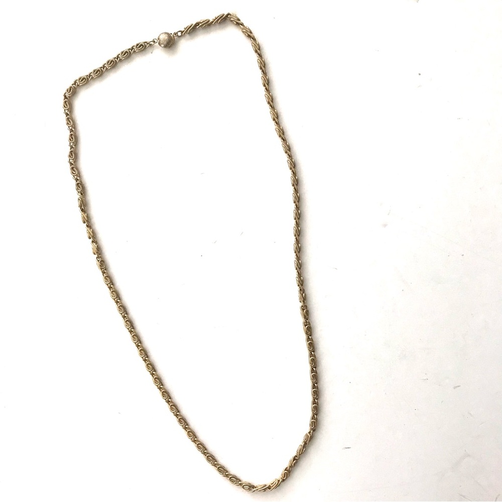 Elegant Vintage Gold Toned Twisted Rope Chain Necklace for Women